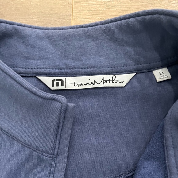 Mens Travis Mathews Blue Zip Long Sleeve Jacket - Picture 3 of 4